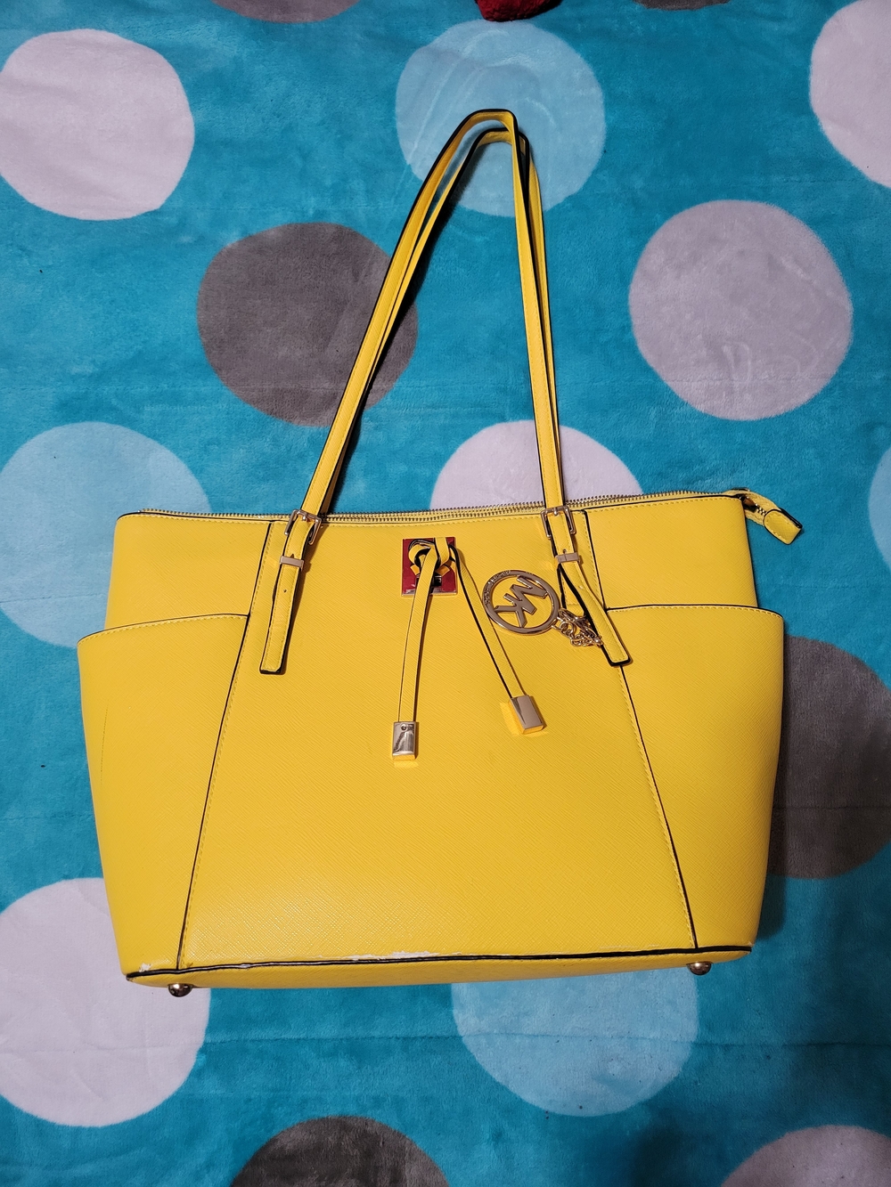 Michael Kors Yellow Saffiano Leather Tote Bag